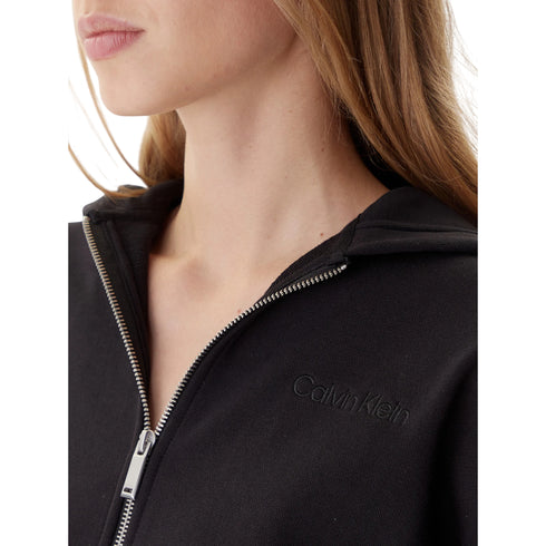 Felpa Donna con full zip frontale e cappuccio, dal taglio classico